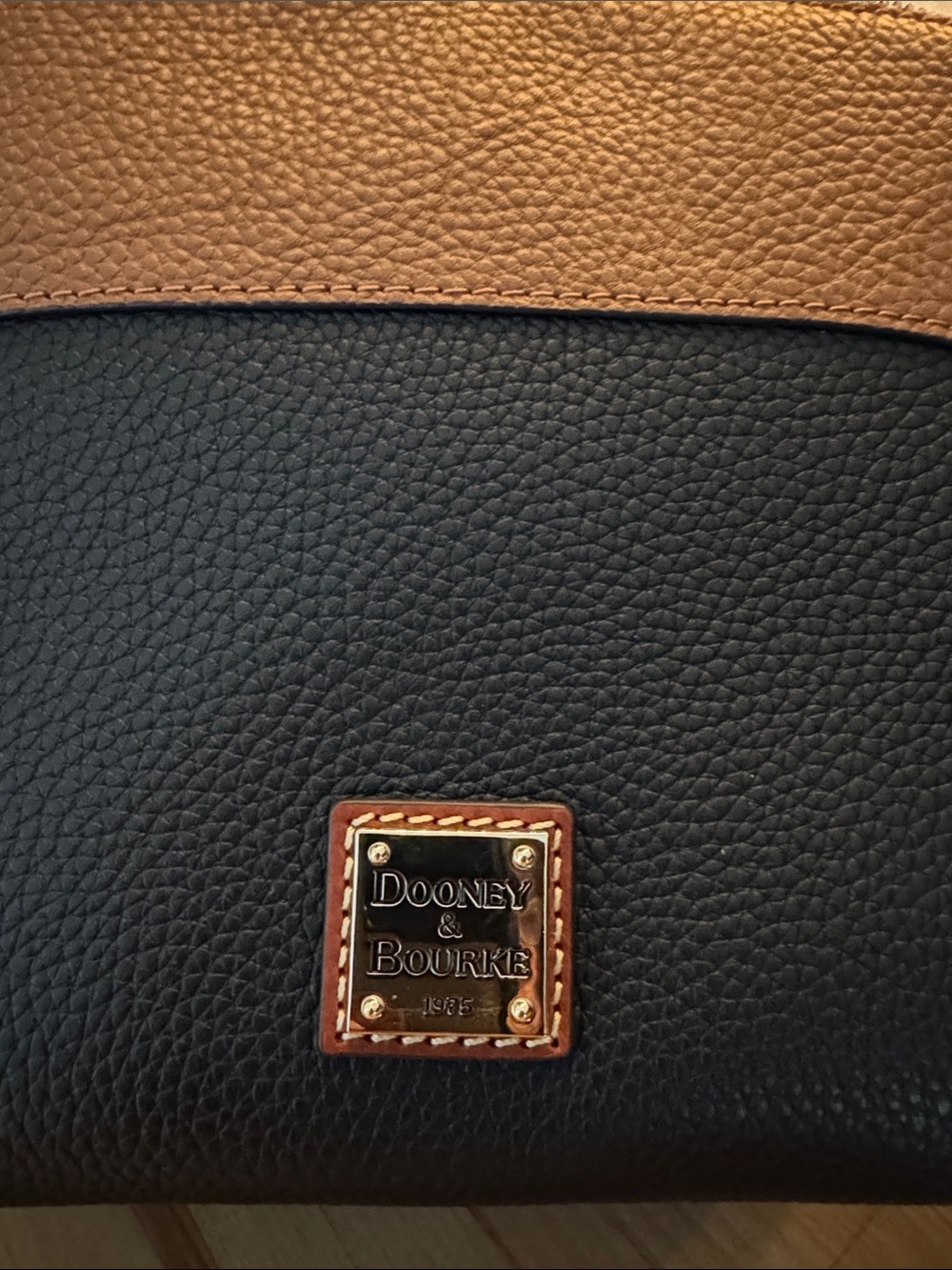 Dooney & Bourke Black and Brown Pebbled Leather Dome crossbody - Picture 5 of 5